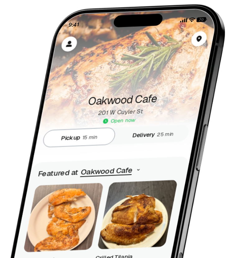 Oakwood Cafe app preview