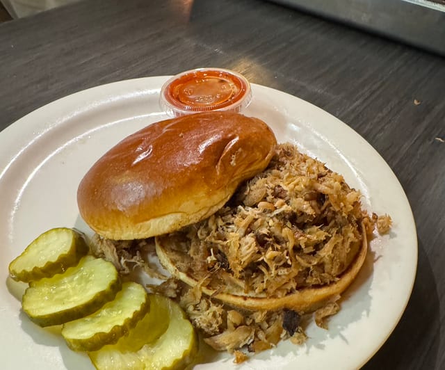 BBQ Pork Sandwich.
