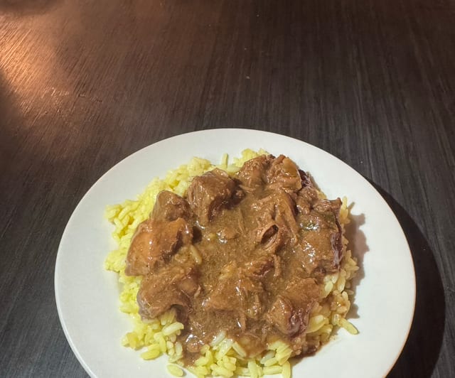 Beef Tips & Rice.